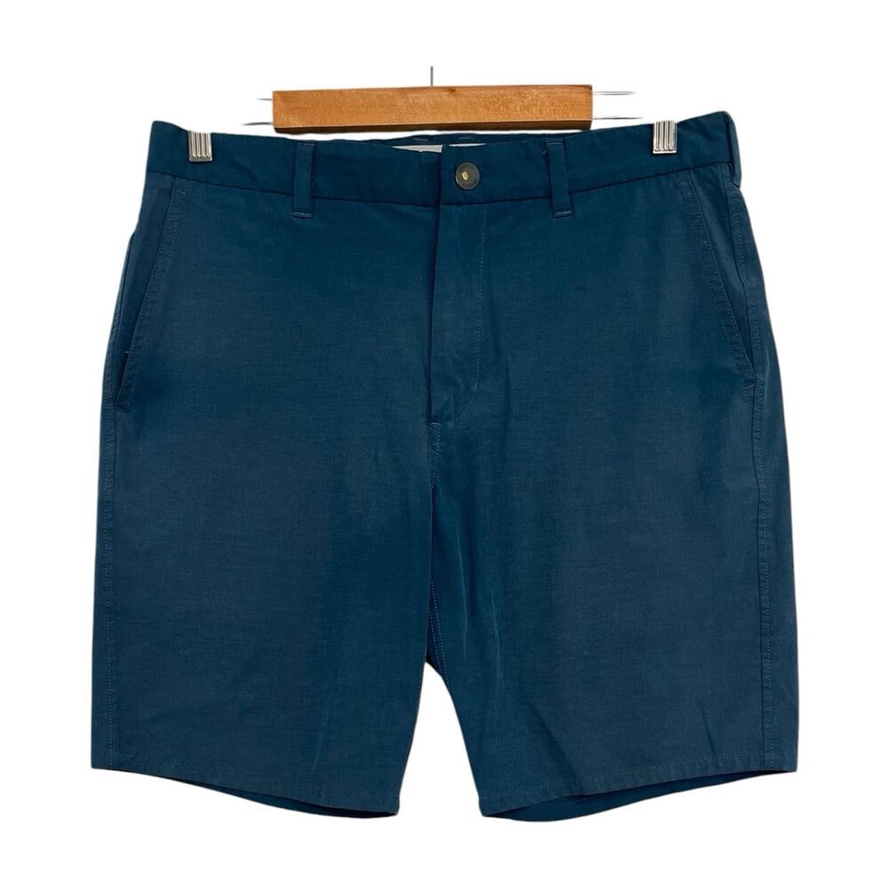 Johnnie O Calcutta Shorts Mens 33 Green Teal Golf Performance Stretch Preppy